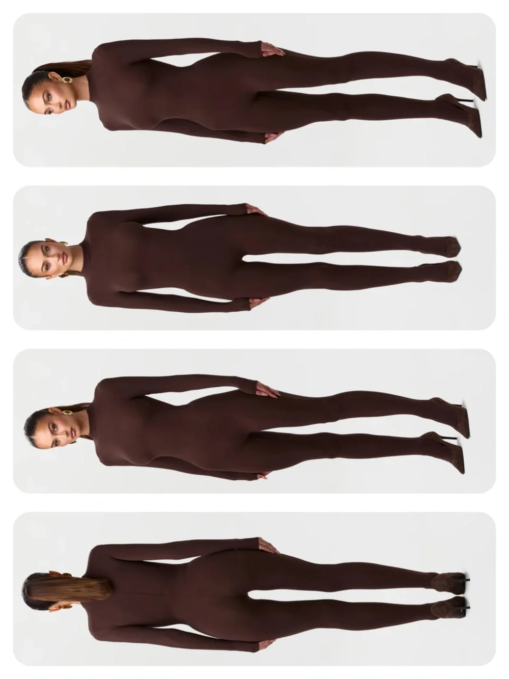 naked wardrobe Chocolate Brown Seamless Long-Sleeve Jumpsuit